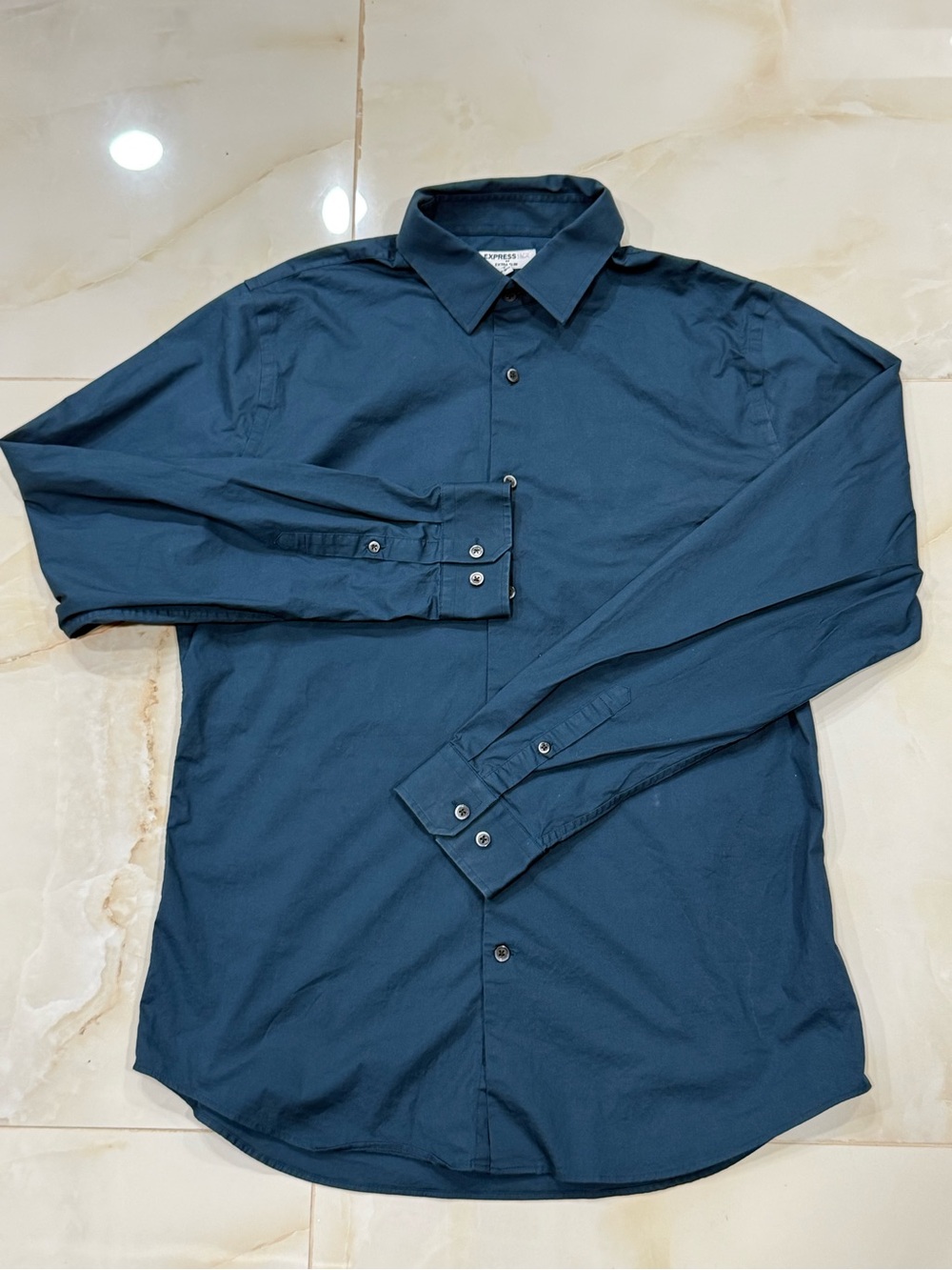 Express Men's Dark Teal Dress Shirt